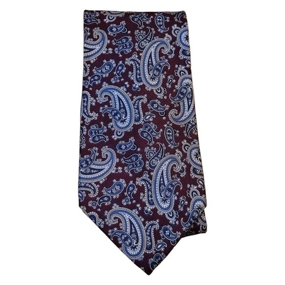 Vintage Bert Pulitzer Mens Formal Neck Tie Maroon All Silk Made in USA - Picture 1 of 6